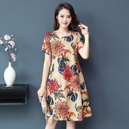 优质棉绸 中老年连衣裙(货号 wy2230)