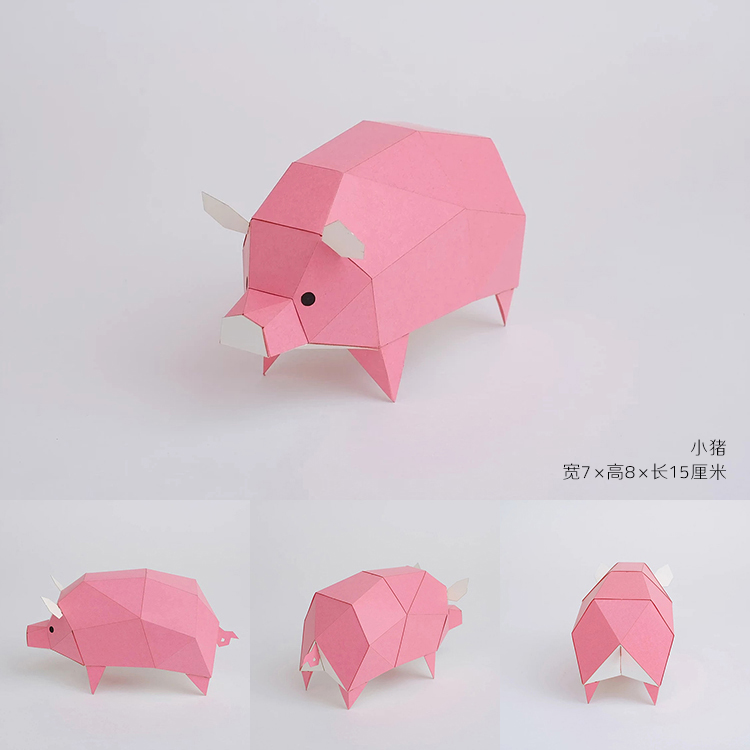 日本kakukakutiny手工动物折纸玩具立体纸艺纸板手工diy制作模型