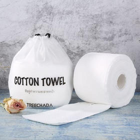 【TREECHADA洗脸巾】纯棉无菌擦脸巾专用卸妆棉柔洁面巾纸卷筒式80片/卷