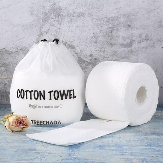 【TREECHADA洗脸巾】纯棉无菌擦脸巾专用卸妆棉柔洁面巾纸卷筒式80片/卷 商品图0