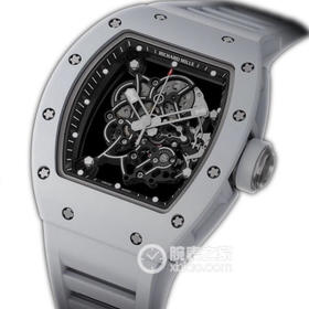 KV理查德米勒 RM 055 陶瓷腕表 经典酒桶造型表身 镂空立体设计 男士腕表，硅胶表带，自动机械机芯，透底