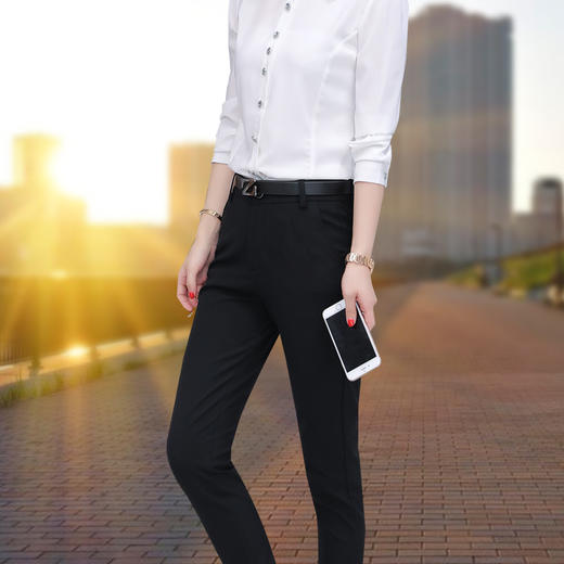 XW-T1750新款百搭休闲韩版修身显瘦纯色西装裤 TZW 商品图3