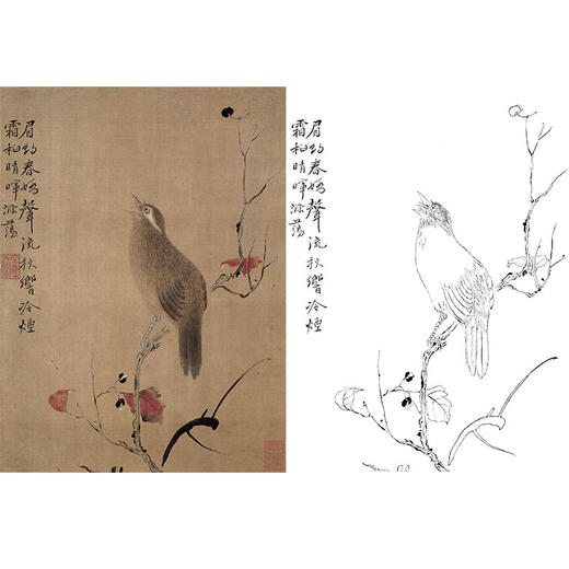 恽寿平没骨花鸟白描底稿-斗方小品册页-SP64 商品图0