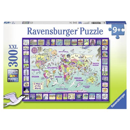 Ravensburger拼图 世界地图经典景点300片RAVC131907 商品图0