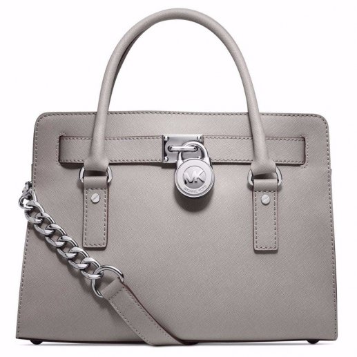 Michael Kors/MK 女士珍珠灰中号十字压纹 锁头包 手提包 挎包JPY带授权招加盟代理