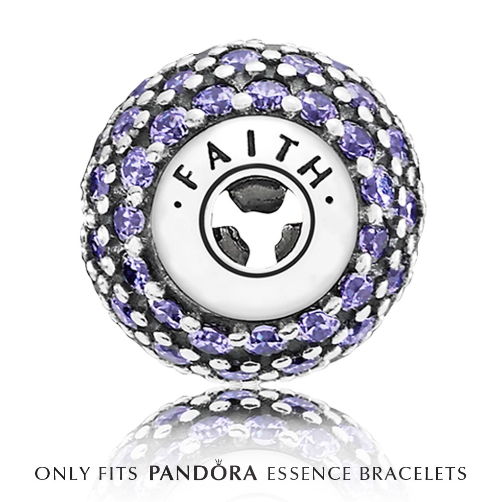 pandora潘多拉796062acz女式essence紫色925纯银锆石满钻串珠