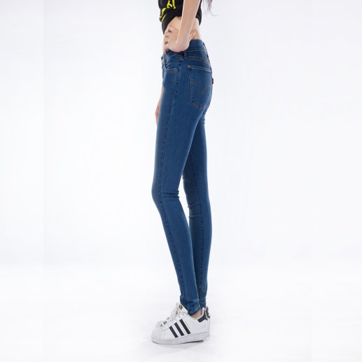 Levi's李维斯女式710系列蓝色棉+聚酯纤维+氨纶薄款JPY带授权招加盟代理