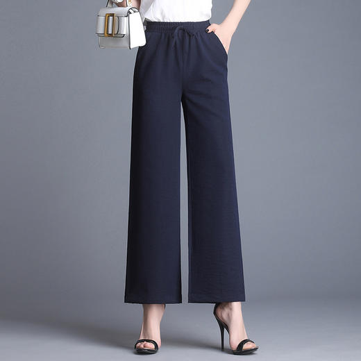 YH-192030新款棉麻高腰宽松直筒休闲裤 TZW 商品图3