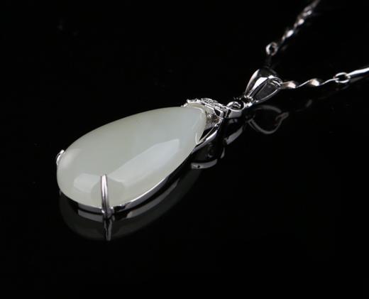 YGF-HTC039新款和田白玉时尚925纯银项链 TZW 商品图2