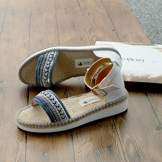 买麻鞋雅路人防脚臭雅路人女鞋单鞋小白鞋夏季休闲凉鞋亚麻鞋藤草手工