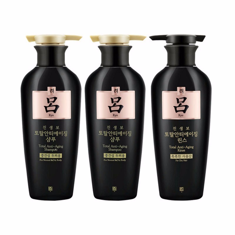 RYOE/吕 黑吕洗发水 400ML*2 + 护发素 400ML*1 组合装直邮JPY带授权招加盟代理