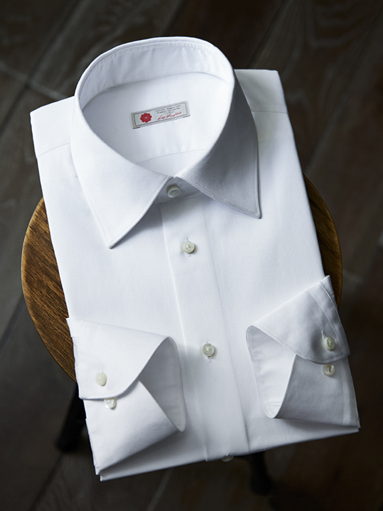 Canclini PIAVE 90支双股埃及棉白色意式工艺衬衫