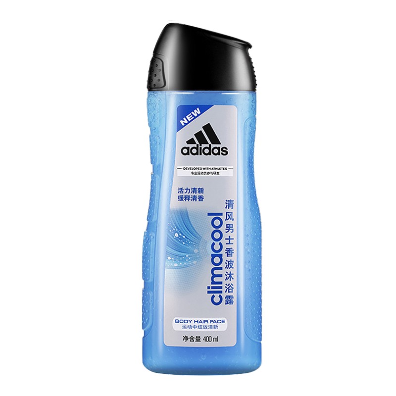 ADIDAS/阿迪达斯 二合一香波沐浴露清风款 400ML【限时特价】劲爽全新体验,清香缓释技术,保持清新一整天,泡沫丰富,一冲即净;JPY带授权招加盟代理