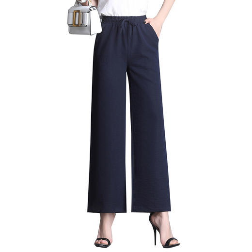 YH-192030新款棉麻高腰宽松直筒休闲裤 TZW 商品图4