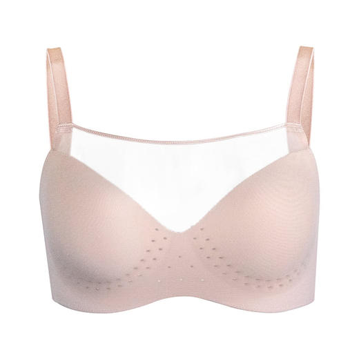 轻薄网纱洞洞连体杯文胸 大码内衣女无钢圈大胸显小胸透气夏 商品图4