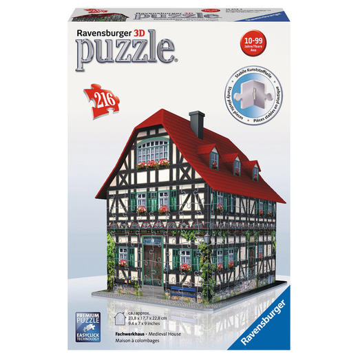 Ravensburger拼图睿思3D建筑拼图中世纪小屋125722 商品图0