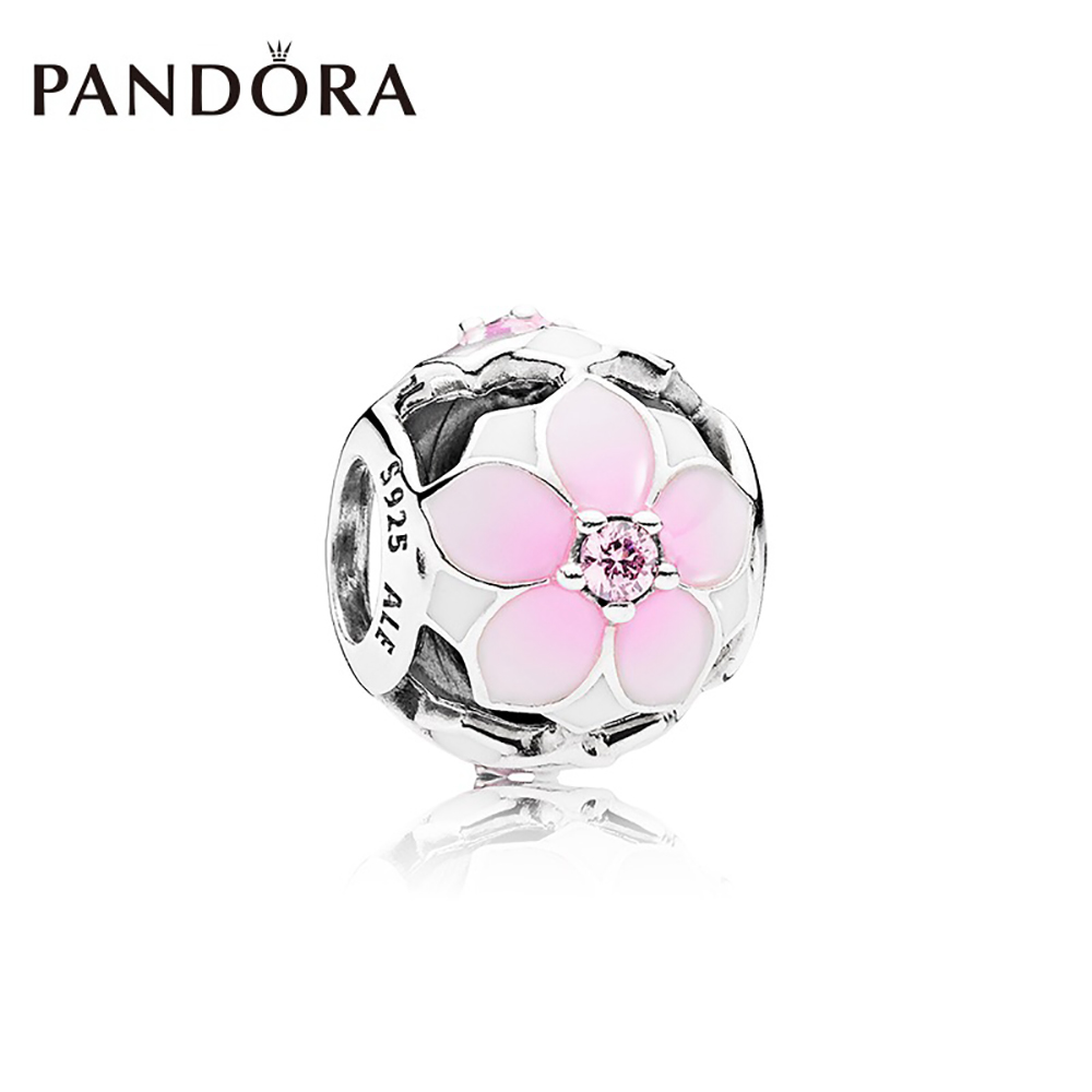 PANDORA潘多拉 792087PCZ桃花粉925纯银珐琅釉面+锆石三生三世JPY带授权招加盟代理