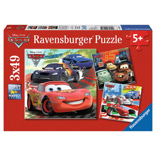 Ravensburger拼图 平面拼图3x49片赛车总动员3世界竞赛RAVC092819 商品图0