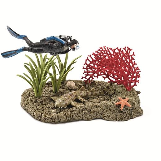 思乐珊瑚礁中的潜水员42328 商品图0