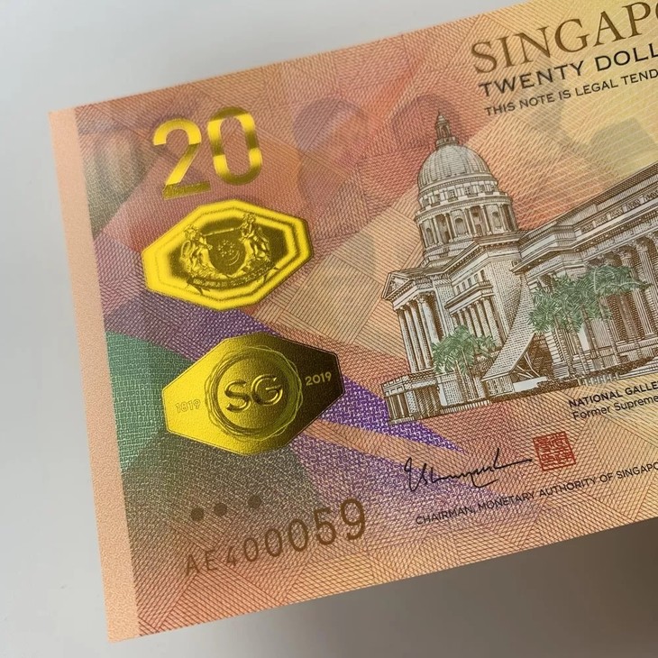 新加坡开埠200周年纪念钞 官方发行 2019全新unc 20元新币