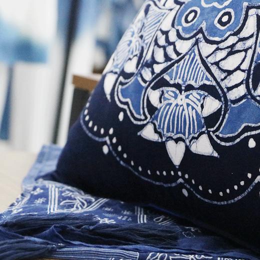 x62001f蜡妹蜡染扎染花开富贵蜡染抱枕匠人亲手制作针线精细