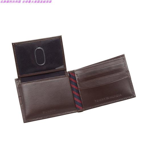 TOMMY HILFIGER汤米希尔费格男式棕色真皮对折短款钱包JPY带授权招加盟代理 商品图4