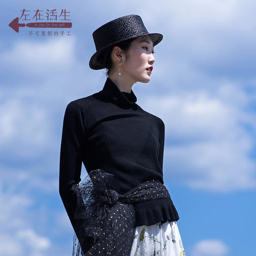 女装长袖风高领纯羊毛针织衫套头毛衣短款f1983132427 - 生活在左旗舰