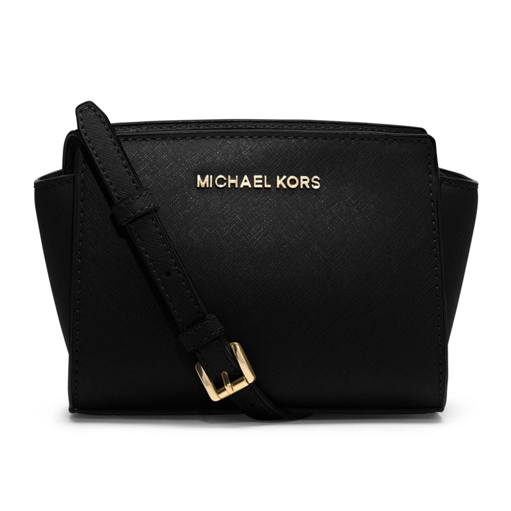 Michael Kors/MK迈克.科尔斯SELMA女士黑色纯牛皮迷你单肩斜跨包JPY带授权招加盟代理