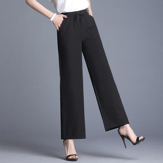 YH-192030新款棉麻高腰宽松直筒休闲裤 TZW 商品图2