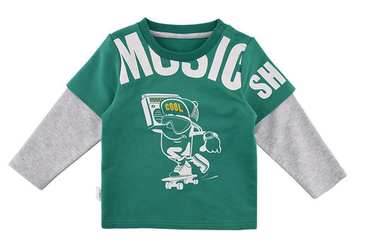 棉果果春秋季男童嘻哈卡通T恤 M312140219497 商品图3