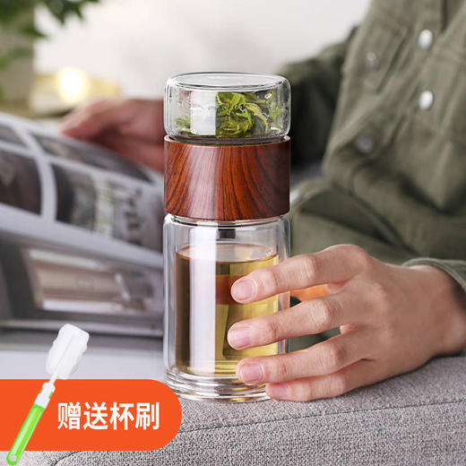 【店主推荐】商务质感茶水分离泡茶杯女双层玻璃杯， 商品图8