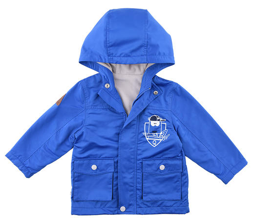 棉果果春秋季男童涤纶+摇粒绒连帽风衣外套 M312130319512 商品图2