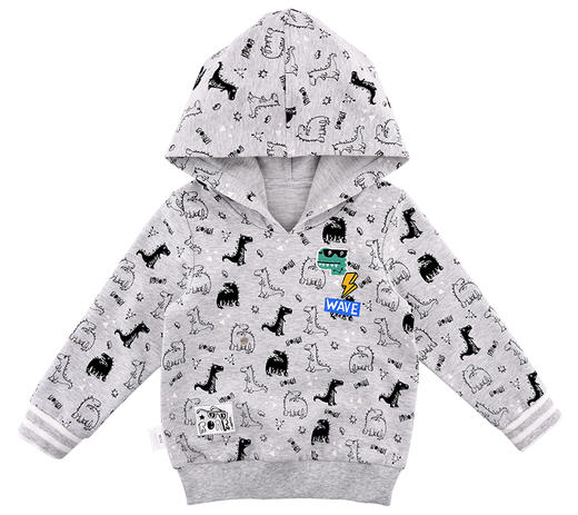 棉果果春秋季男童满印连帽卫衣商品M312182219475 商品图2