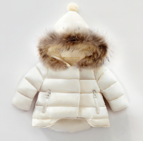 【羽绒服女】 女童棉衣韩版1-7岁女宝宝加厚儿童真毛领羽绒棉服