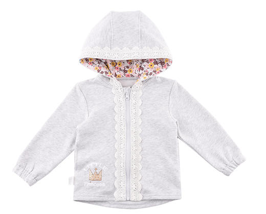 棉果果春秋季女童磨毛大毛圈连帽长袖外套 M322100219445 商品图1