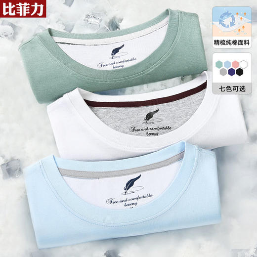 【吸汗排湿】棉短袖t恤男春夏新款T男生情侣装打底衫 商品图6