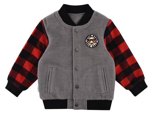 棉果果春秋季男童呢子棒球服外套 M312100419510 商品图4