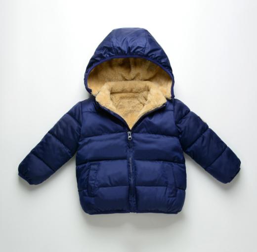 【童装】.儿童羊羔绒棉衣男童羽绒棉服女童棉袄宝宝加厚童装外套 商品图1