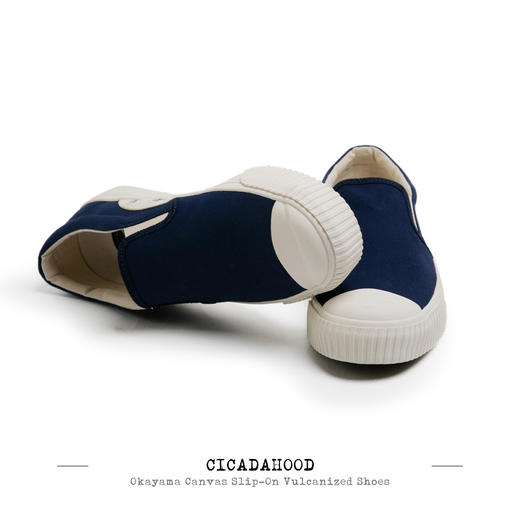 Cicadahood日本冈山帆布一脚蹬系列硫化鞋 经典休闲 海军蓝 原创 商品图1