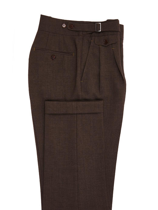 Hardy Minnis Fresco 强捻抗皱棕色意式工艺裤装 商品图7