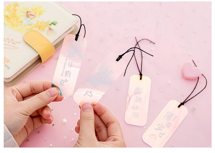 韩国可爱潮语镭射书签少女心书签创意小清新学生文具简约翻书夹
