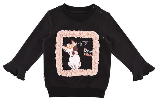 棉果果春秋季女童小毛圈莫代尔花边圆领卫衣  M322180219438 商品图1