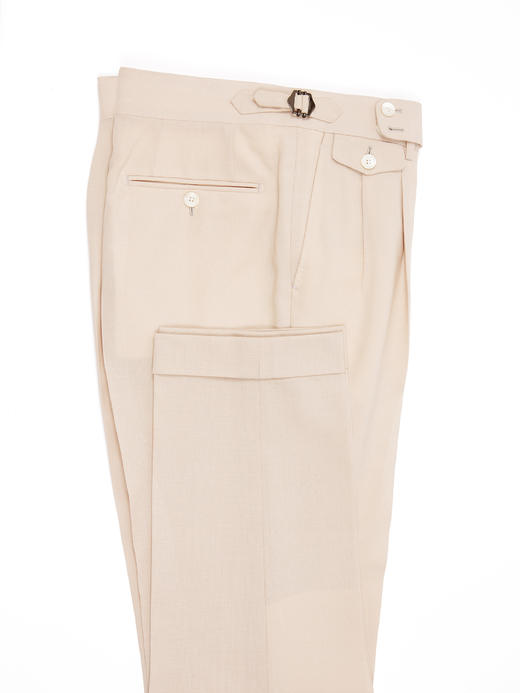 Hardy Minnis Fresco Lite 强捻抗皱米白色意式工艺裤装 商品图7