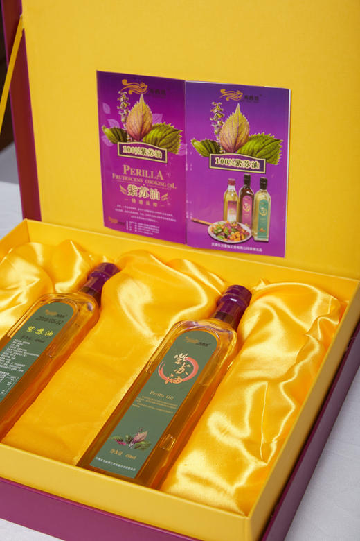寿香坊冷压初榨一级紫苏油 450ml*2瓶礼盒装 商品图1