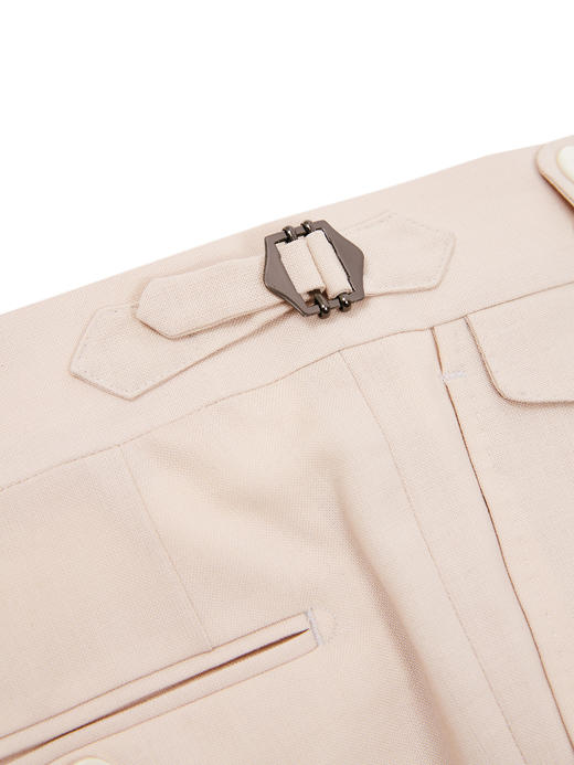 Hardy Minnis Fresco Lite 强捻抗皱米白色意式工艺裤装 商品图8