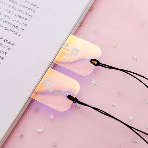 韩国可爱潮语镭射书签少女心书签创意小清新学生文具简约翻书夹