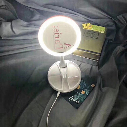 【抖音网红同款LED补光化妆镜】 双面两用10倍放大收纳折叠化妆镜 节日礼物 商品图6