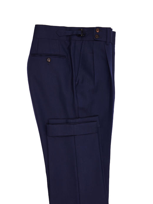 Stylbiella 英式高克重藏蓝色人字纹意式工艺裤装 商品图6