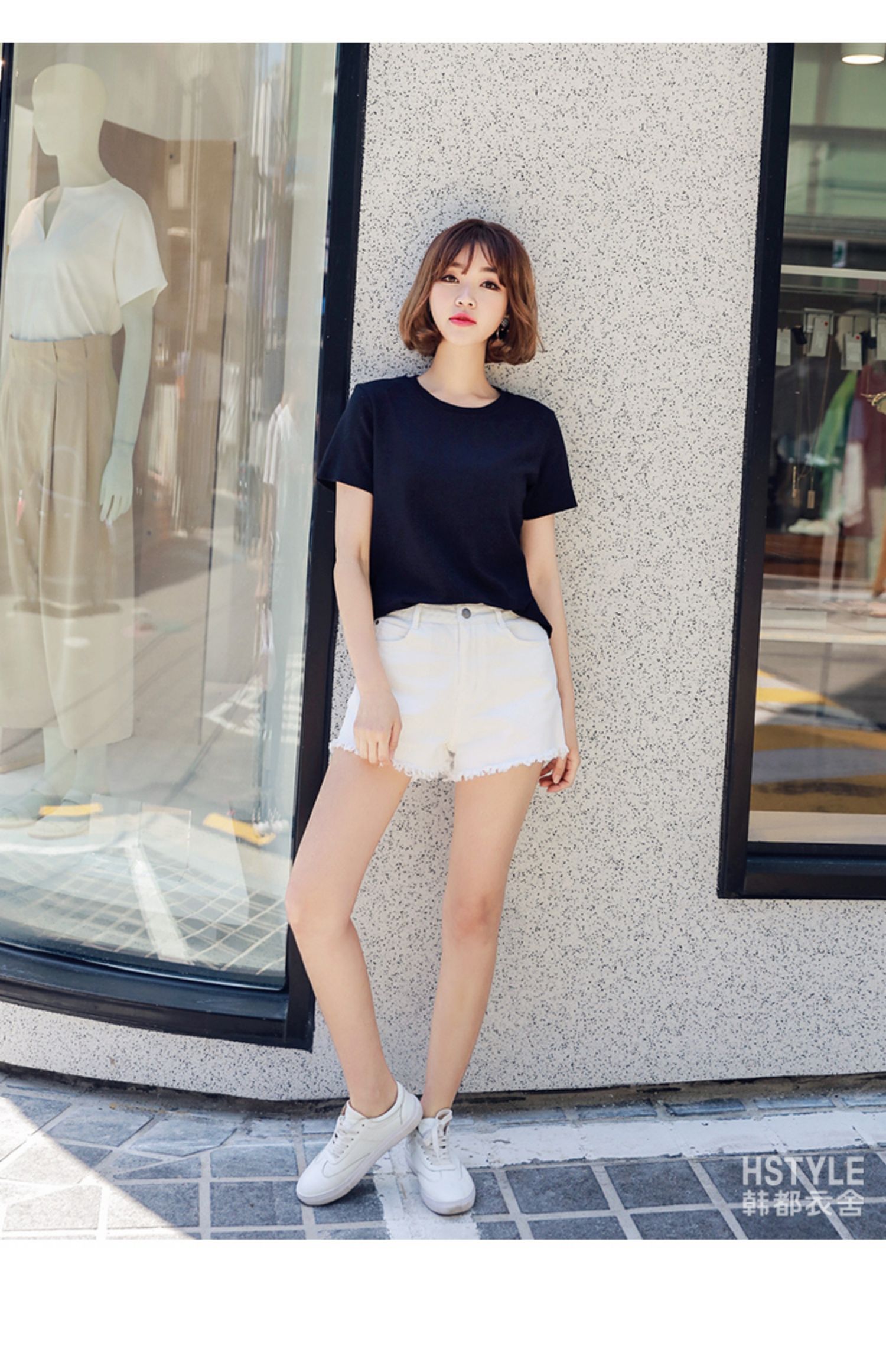 韩都衣舍2019韩版女装夏装新款学生修身上衣白色短袖t恤jz11046瑭