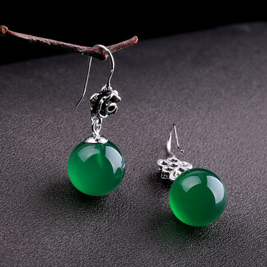 RPYP-EZ020044新款泰银925纯银石榴红耳坠 TZW 商品图1